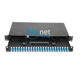 SK LC / UPC 48 Cores Fiber Optic Patch Panel With Stainless Steel , 2u Patch Panel