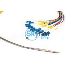 SK LC 12 Cores Armored Optical Fiber Pigtail With Bundle Type LSZH Outer Jacket
