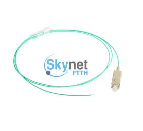 SK OM3 SC Grey Housing Fiber Optical Pigtail For 10G Network , Multimode Pigtail